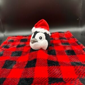 Hudson Baby HB Christmas Penguin Red Buffalo Plaid Baby Security Blanket Lovey‎